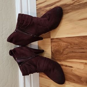 Purple ankle boots